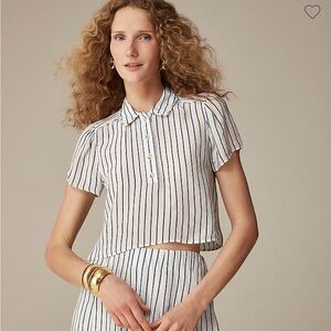 NWOT J. Crew Sheer Pop over Top in crepe de chine size 6